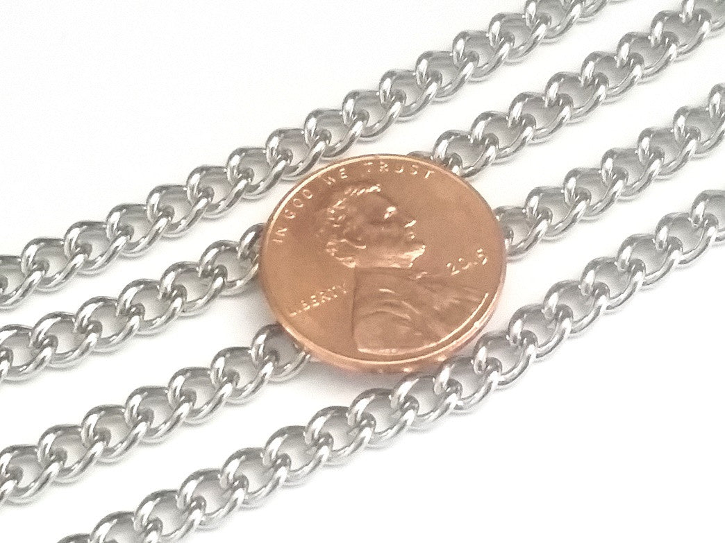 Thick Twist Chain, 6x4.5x1.2mm Lot Size 25 Meters, #1930