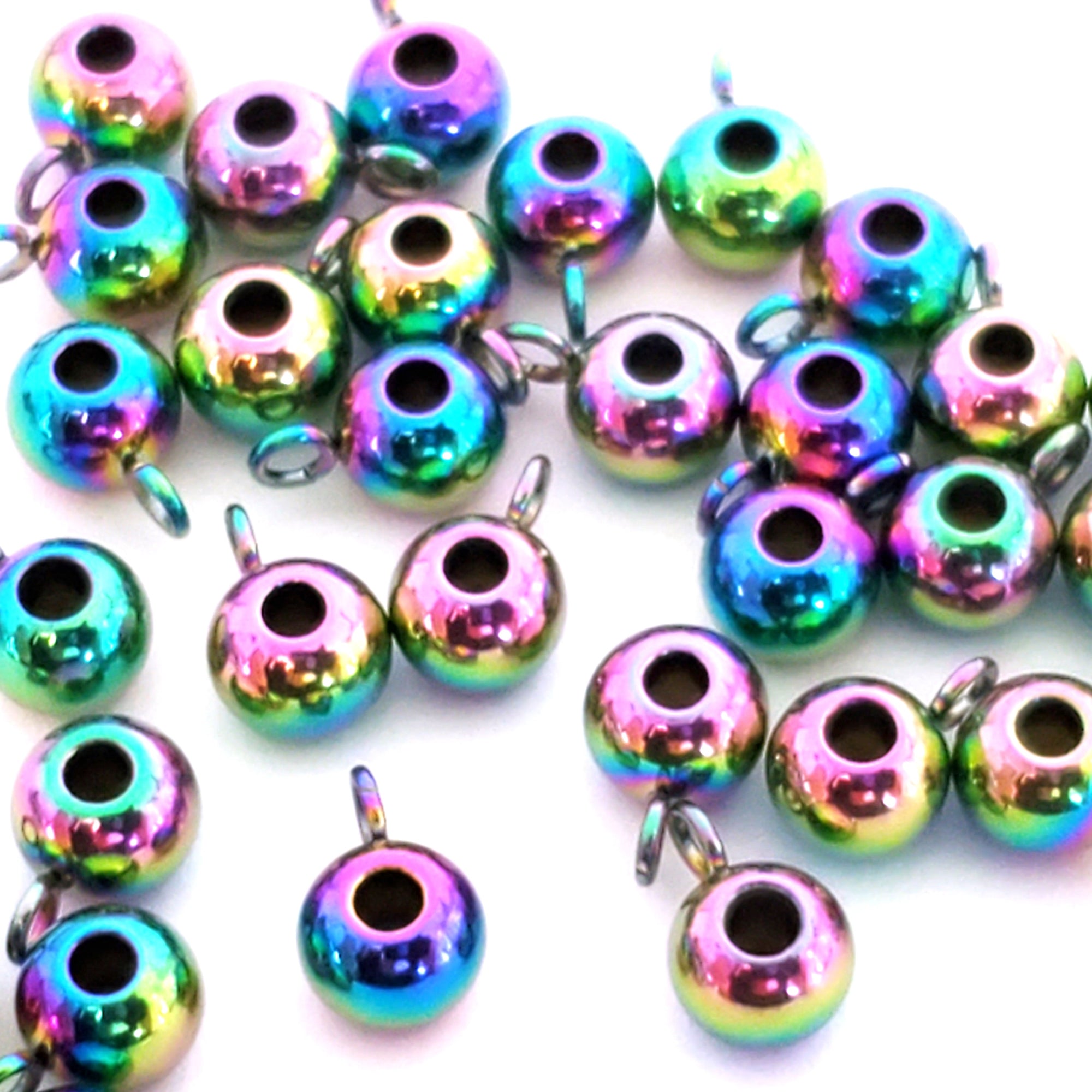 Titanium Stainless Pendant Bail, 5x9x6mm, 2mm Hole, 2mm Loop, Lot Size 50, #1457 MC