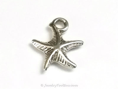Starfish Charms, Antique Silver, 3 Dimensional, Lead Free, Cadmium Free, 14mm, Lot Size 20, #2153