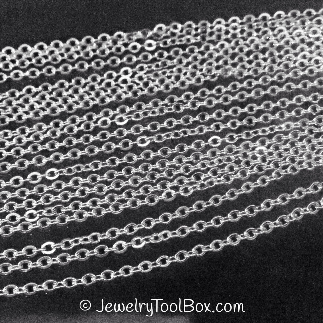 Stainless Steel Chain, Bulk Chain, Jewelry Making Chain, Hypoallergenic, 316L Stainless, 1.2x1.5mm Oval Links, Lot Size 100 Meters Spooled, #1908