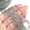 Stainless Steel Jewelry Chain, Hypoallergenic, 304 Stainless, 5x6.5mm Oval Open Links, Lot Size 50 Meters, #1928