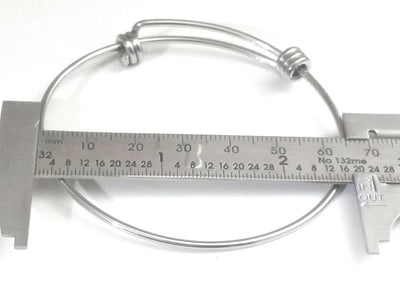 Adjustable Bangle, 2mm thick Stainless Steel Expandable Bracelets, Bulk, 60mm wide, Lot Size 50, #1800