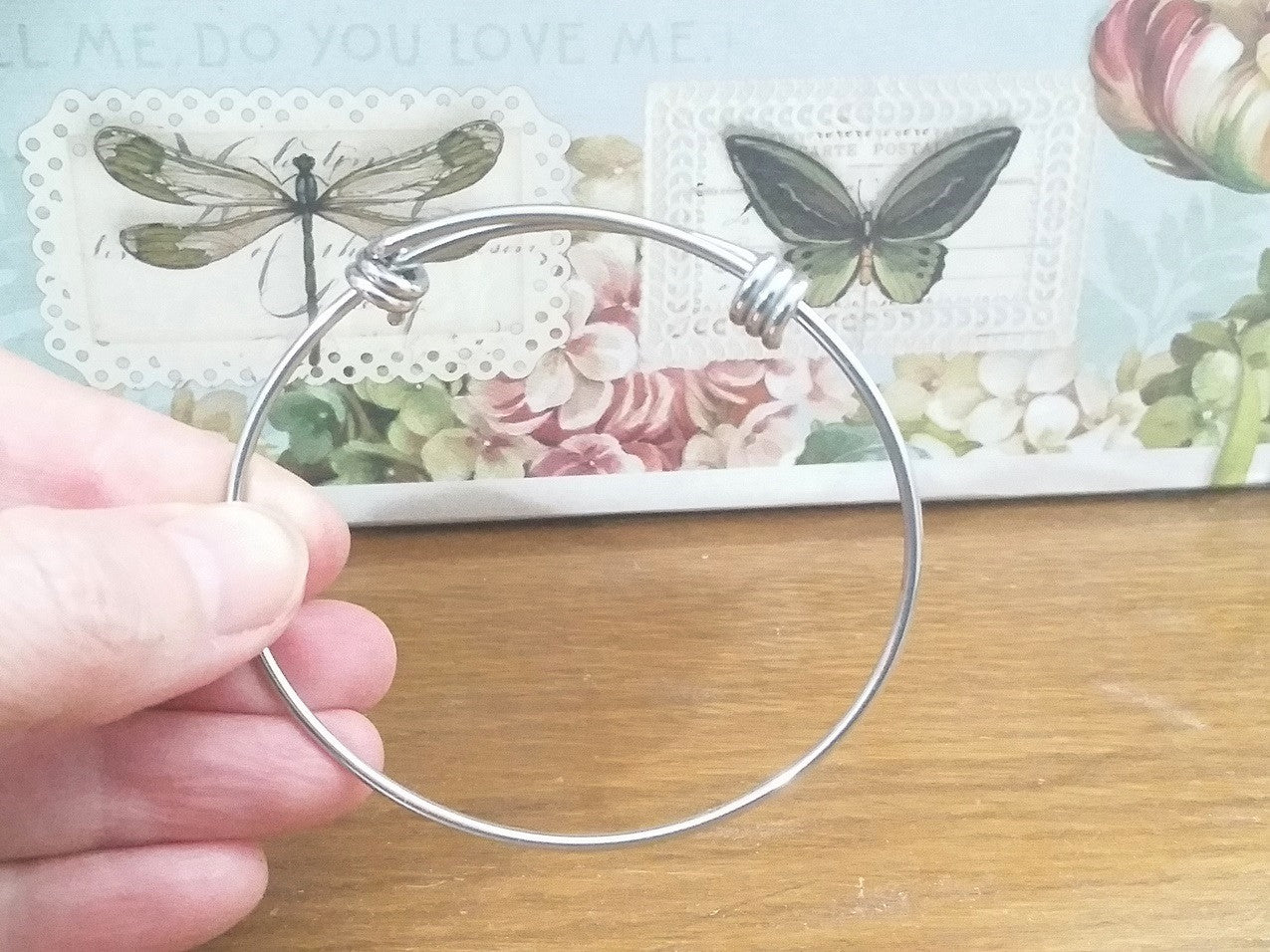 Adjustable Bangle, 2mm thick Stainless Steel Expandable Bracelets, Bulk, 60mm wide, Lot Size 50, #1800