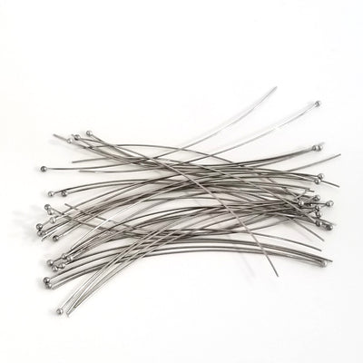 Long Thin Ballpins, Stainless Steel, 70mm, 2 3/4 inch, 0.5mm, 24 gauge, Hypoallergenic, Lot Size 500 (Approximately), #1308