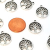 Tree of Life Charms, Antique Silver Metal Pendants, 15mm, Lot Size 50, #1282-1