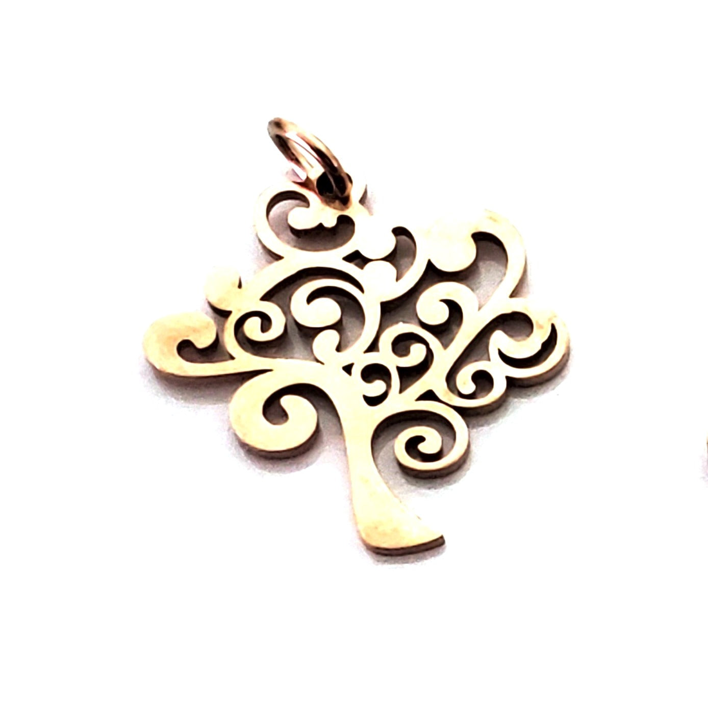 Tree Charms, 24kt Rose Gold Plated Stainless Steel, 20.5x20x1mm