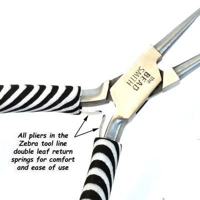 Round Nose Pliers, Zebra Tools, Black and White, PLZ4 13