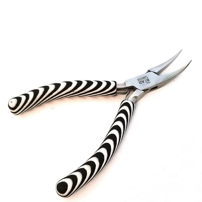 Bent Nose Pliers, Zebra Tools, Black and White, PLZ8 13